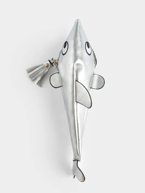 Пенал, 25х9 см, полиуретан, серебристый, Акула, Aquatic animals, image-4