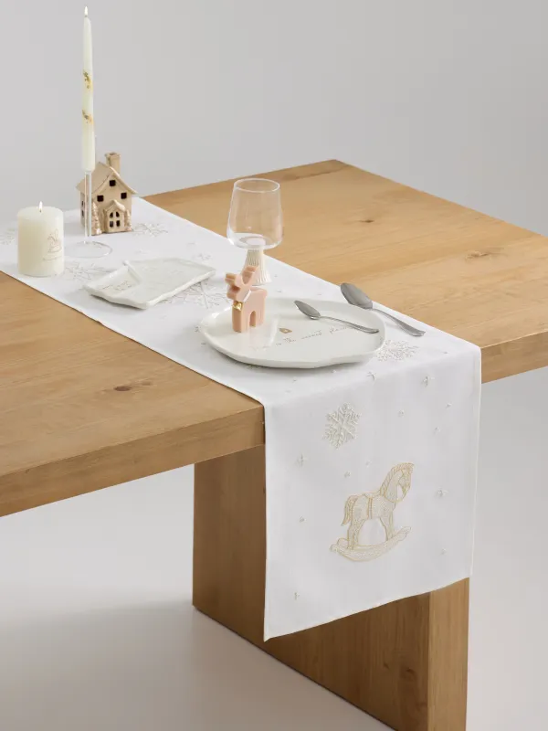 Дорожка настольная, 40х160 см, Лошадка, Snow horse, image-7