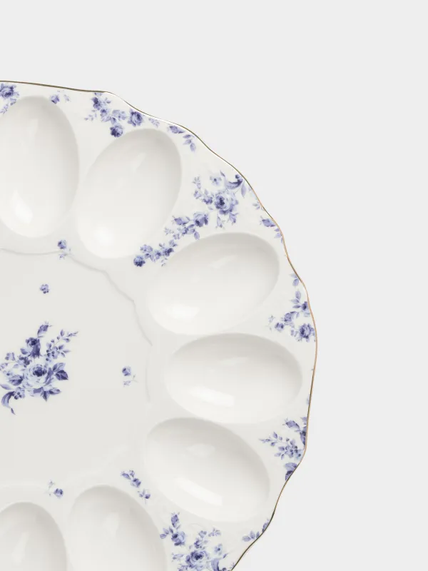 Блюдо пасхальное, 28 см, 12 отд, фарфор F, с золотистым кантом, Цветы гжель, Tradition Easter, image-1