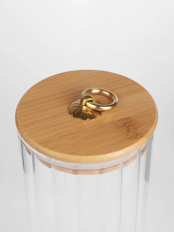 Банка для сыпучих продуктов, 1,1 л, стекло Б/бамбук, Camellia, image-2