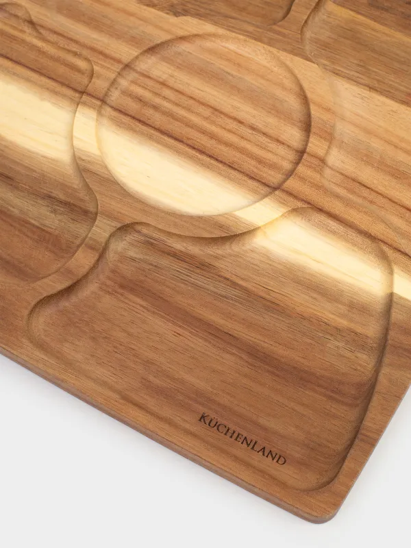 Менажница, 28 см, 5 отд, дерево, квадратная, Noble tree, image-3