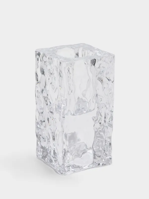 Подсвечник, 8 см, для тонкой свечи, стекло, Concave, image-0