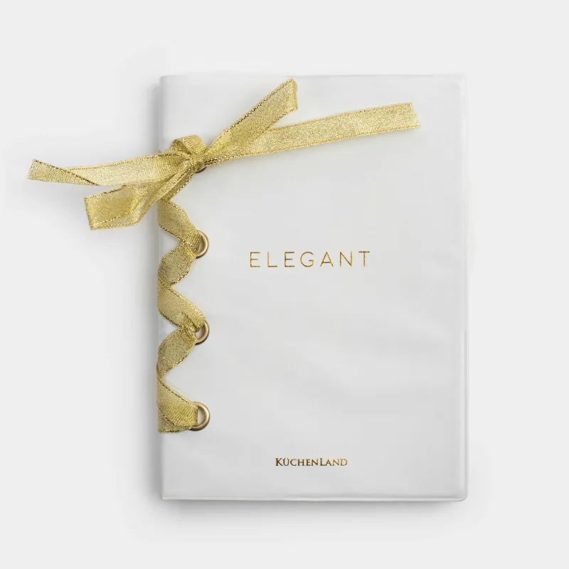 Блокнот для записей, 13х18 см, 80 л, с лентой, ПВХ, молочный, Elegant, Stationery