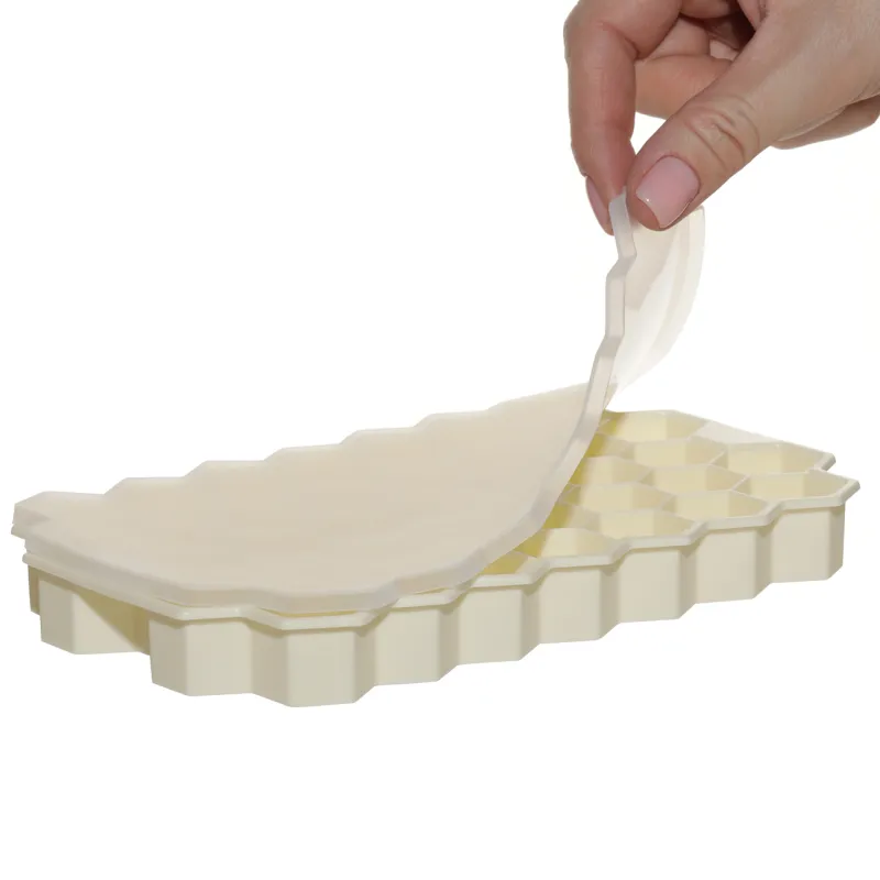 Форма для льда и шоколада, 20 см, 24 отд, силикон, молочная, Соты, Honey, image-2