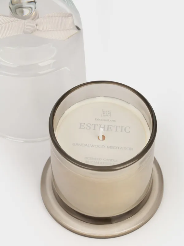 Свеча ароматическая, 11 см, в подсвечнике, с крышкой, стекло, Sandalwood meditation, Esthetic, image-3