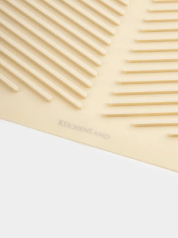 Коврик для сушки посуды с подставкой, 43х33 см, силикон/металл, молочный/черный, Keeping, image-4