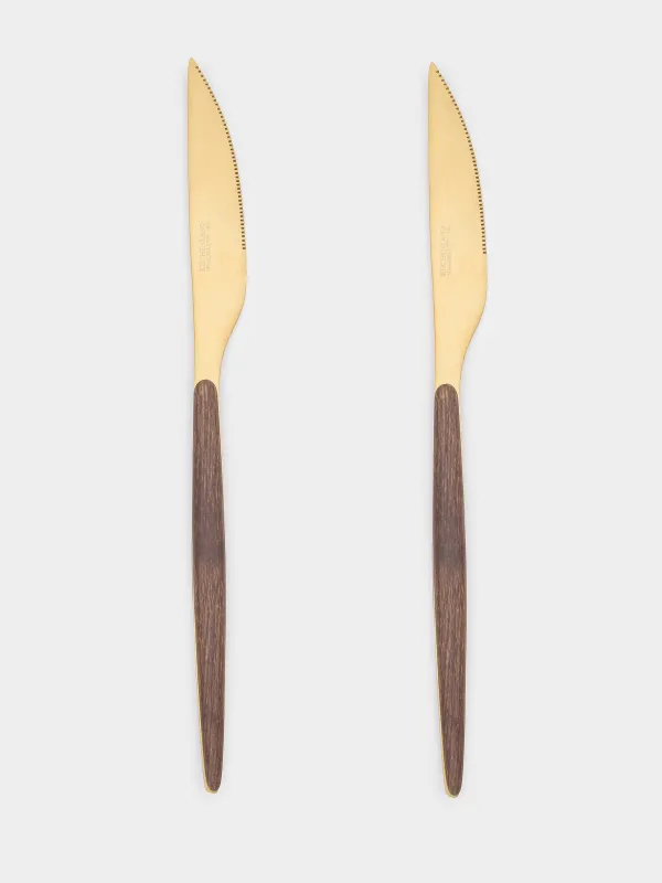 Нож столовый, 2 шт, сталь/пластик, золотисто-коричневый, матовый, Oslo gold, image-2