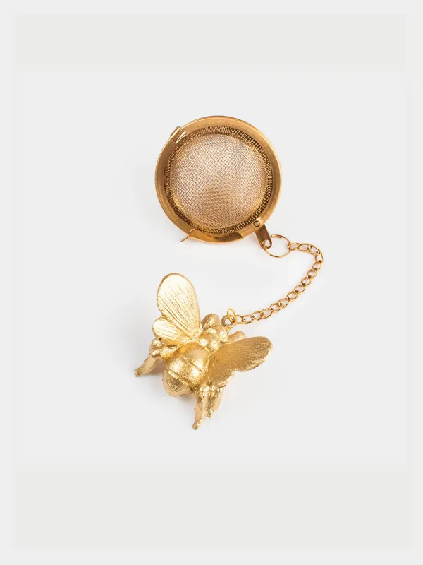 Сито для заваривания чая, 5 см, полирезин/металл, золотистое, Пчела, Honey, image-1