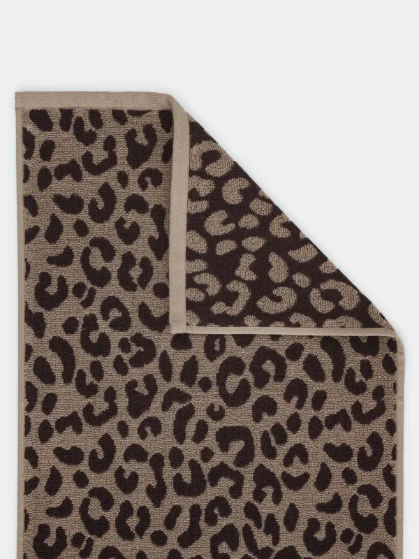 Полотенце, 40х60 см, хлопок, коричневое, Леопардовый принт, Leopard cotton, image-7