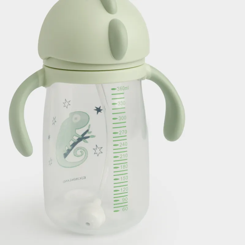 Бутылка-поильник, детская, 360 мл, пластик, зеленая, Хамелеон, Kiddy, image-4