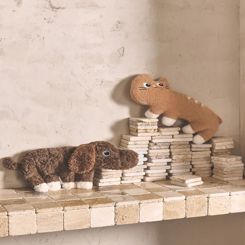 Подушка декоративная, 50х28 см, полиэстер, коричневая, Собачка, Dog toy, image-5