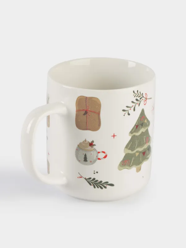 Кружка, 430 мл, фарфор N, белая, Праздничное настроение, Holiday mood, image-1
