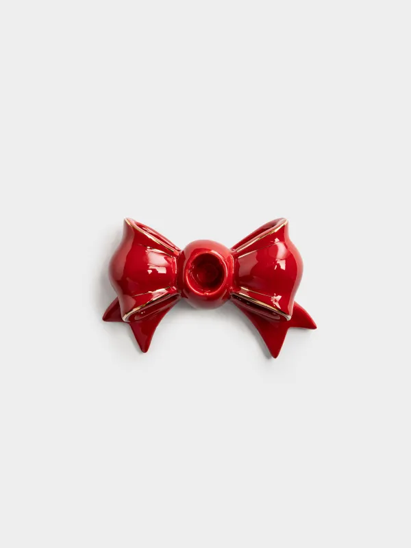 Подсвечник, 14х4 см, для тонкой свечи, Бант, Bow, image-1