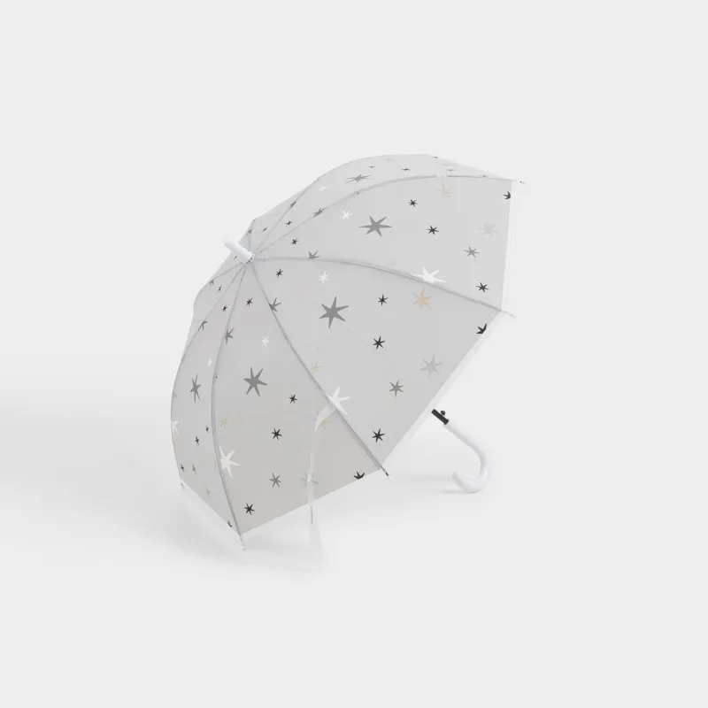 Зонт-трость, 70 см, детский, полиоксиэтилен, голубой, Звезды, Aspen