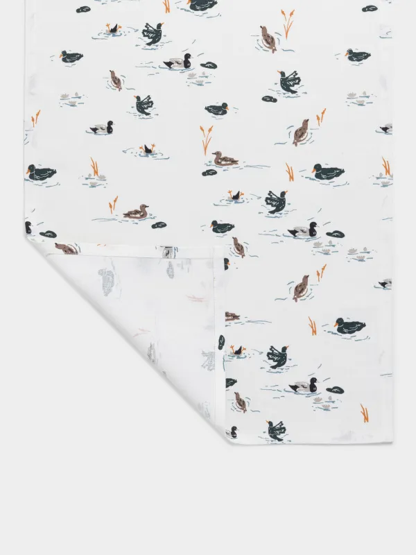 Полотенце кухонное, молочное, Ducks in pond, image-2