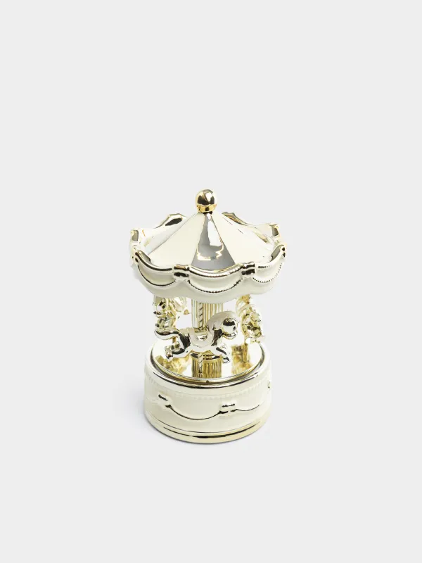 Статуэтка музыкальная, 16 см, с подсветкой, Карусель, Golden style, image-1