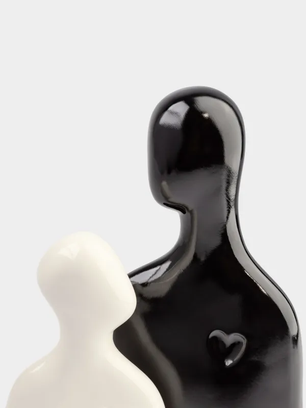 Статуэтка, 17х19 см, полирезин, черно-молочная, Влюбленные, Two faces, image-5