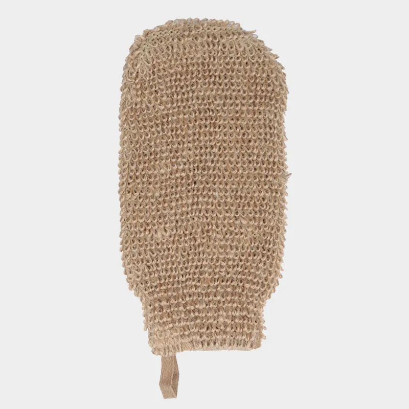 Мочалка-варежка для мытья тела, 22x11 см, конопляное волокно, бежевая, Eco life