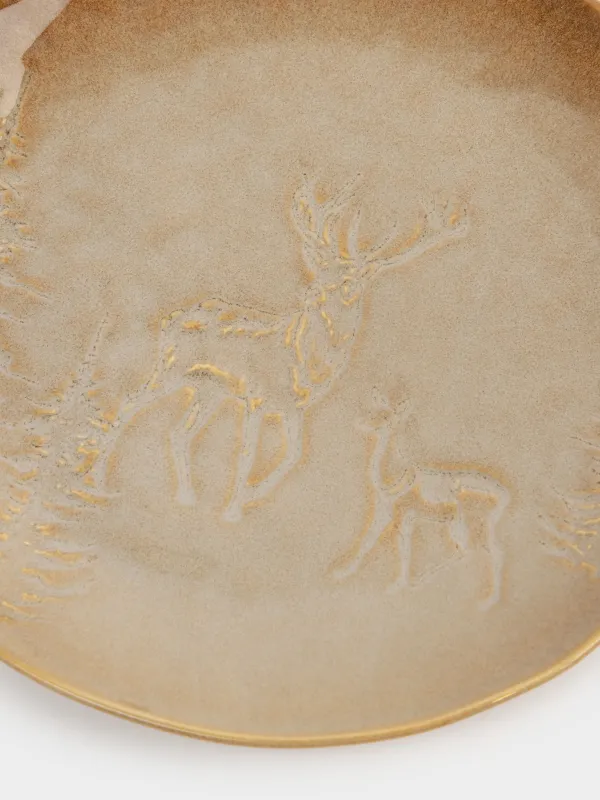 Тарелка обеденная, 27 см, Олени в лесу, Snowy forest, image-3