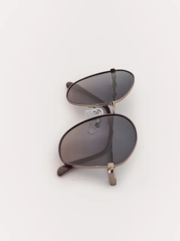 Очки солнцезащитные, металл/пластик, круглые, фиолетовые, Round, image-2