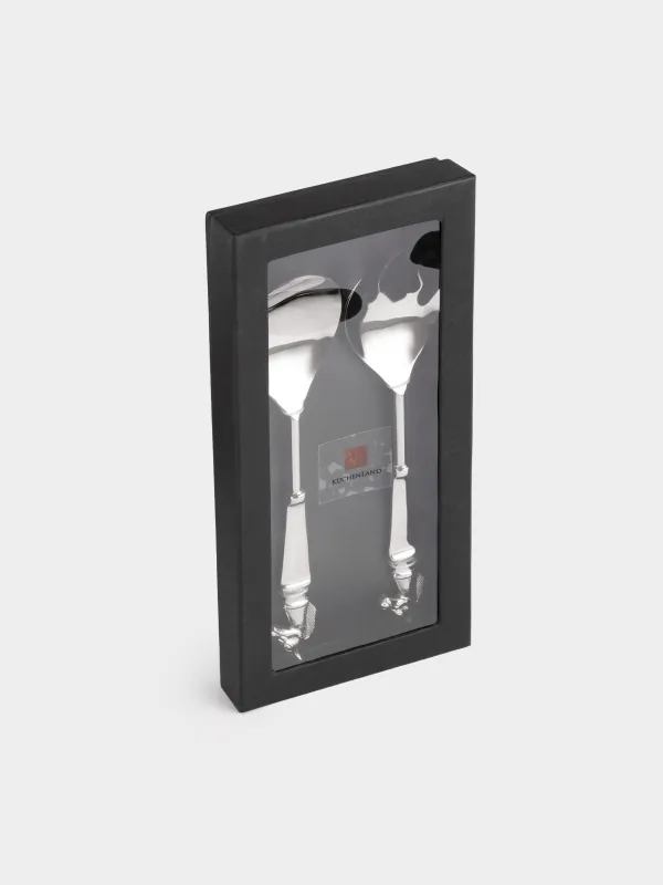 Приборы для сервировки салата, 26 см, 2 пр, ложка/вилка, металл, серебристые, Кони, Horse silver, image-4