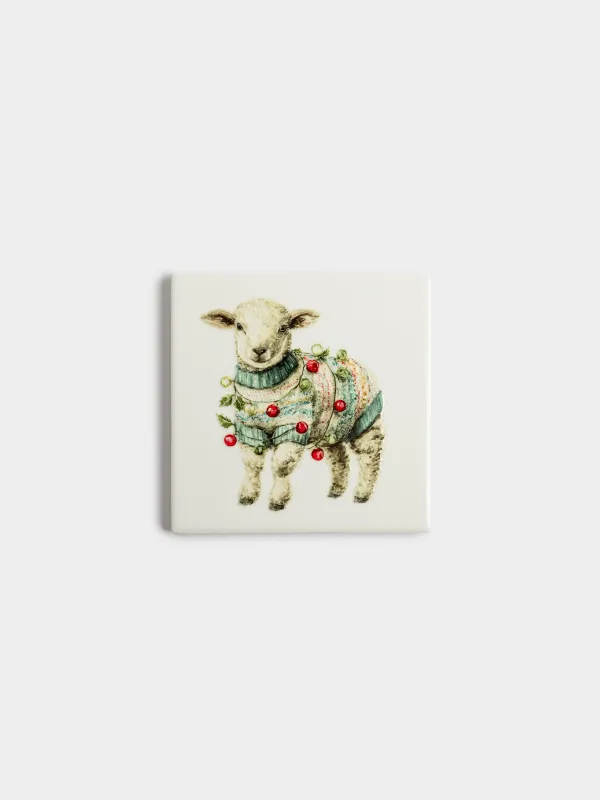 Подставка под кружку, Овечка, Christmas sheep, image-0