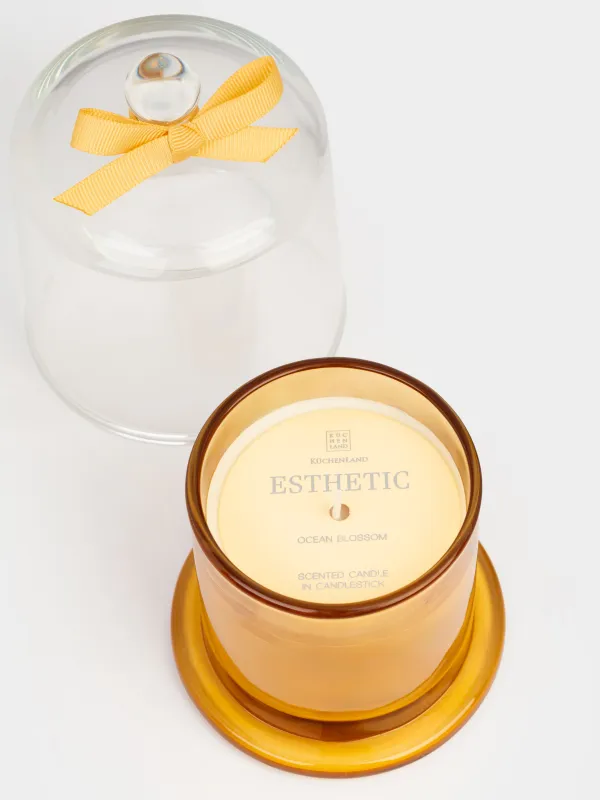Свеча ароматическая, 11 см, в подсвечнике, с крышкой, стекло, Ocean blossom, Esthetic, image-3