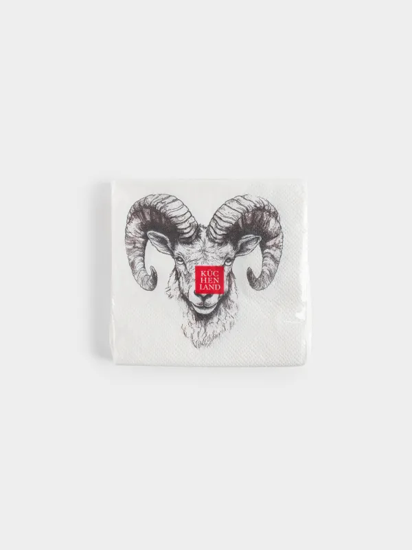 Салфетки бумажные, 21х21 см, 20 шт, Баран, Mouflon, image-3