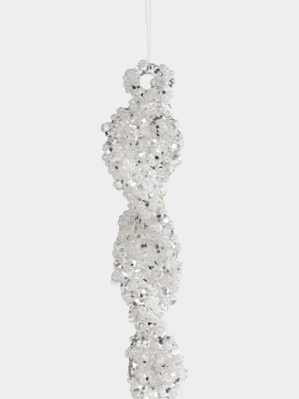 Игрушка елочная, 20 см, Сосулька в бусинах, Figure sparkle, image-1