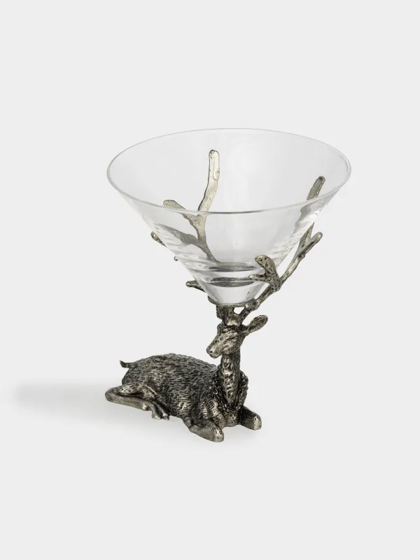 Бокал для мартини, 300 мл, стекло/металл, Серебристый олень, Arctic deer, image-1