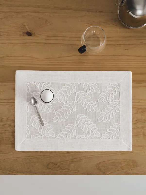 Салфетка под приборы, 30х45 см, полиэстер, прямоугольная, молочная, Листья, Fall foliage, image-4