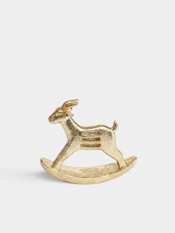 Статуэтка, 26х23 см, Козочка-качалка, Goat gold, image-2