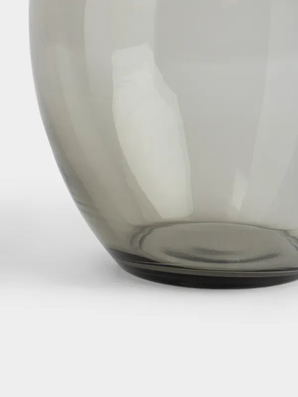 Ваза для цветов, 23 см, стекло, серая, Clear grey, image-3