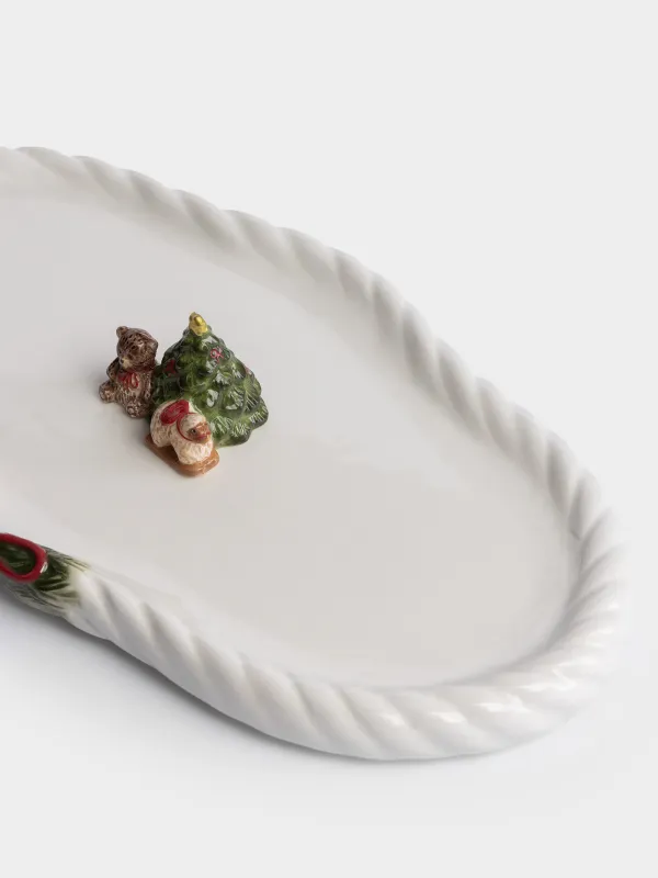 Блюдо, 25х14 см, Мишка и овечка у елки, Christmas lamb, image-2