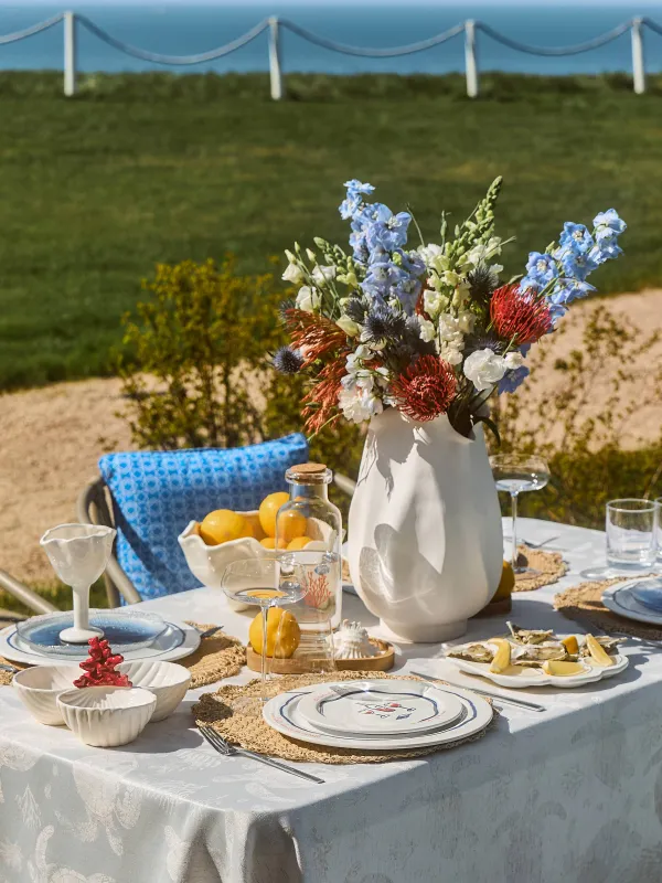 Ваза для цветов, 34 см, керамика, молочная, Изгибы, Crumple, image-6