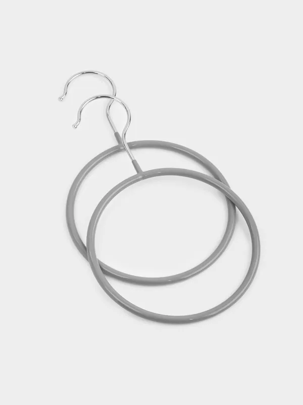 Вешалка для шарфов/платков, 14х23 см, 2 шт, металл с покрытием, серая, Colorful house, image-1