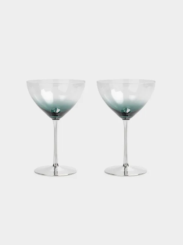 Бокал-креманка для шампанского, 310 мл, 2 шт, стекло, серый градиент, Vergato gradient, image-0