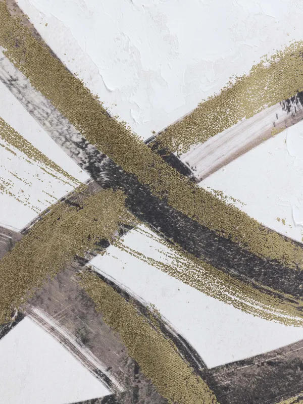 Картина в раме, 75х100 см, холст, золотисто-коричневая, Абстрактные линии, Abstract, image-4