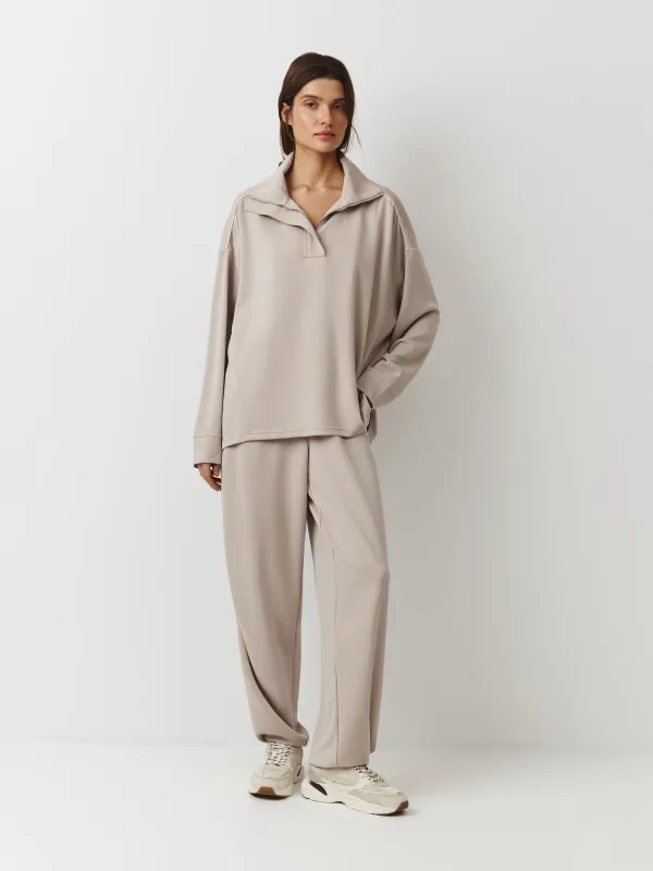 Брюки женские, р. S, модал/полиэстер/спандекс, бежевые, Alice, image-0