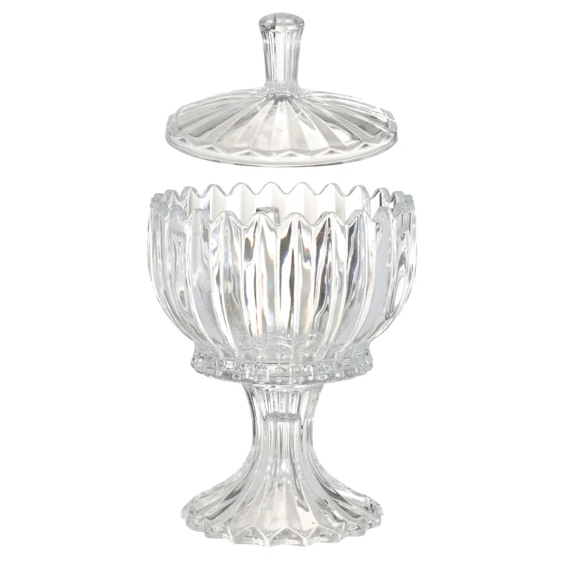 Конфетница, 24x16 см, на ножке, с крышкой, стекло Р, Alpine, image-1