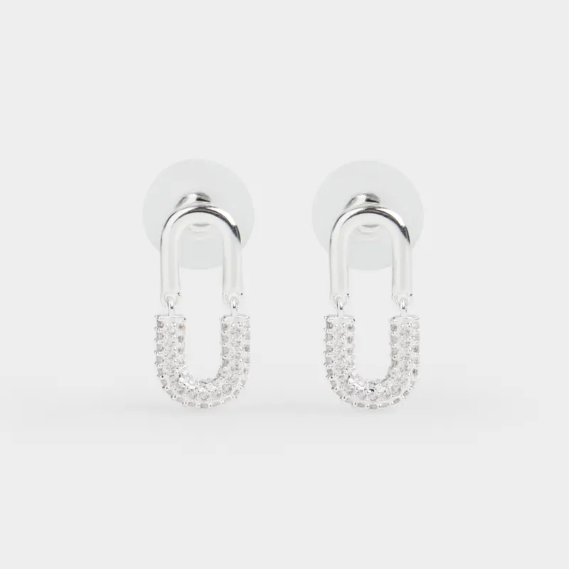 Серьги-пусеты, 2 см, 2 шт, металл/циркон, серебристые, Jewelry crystal