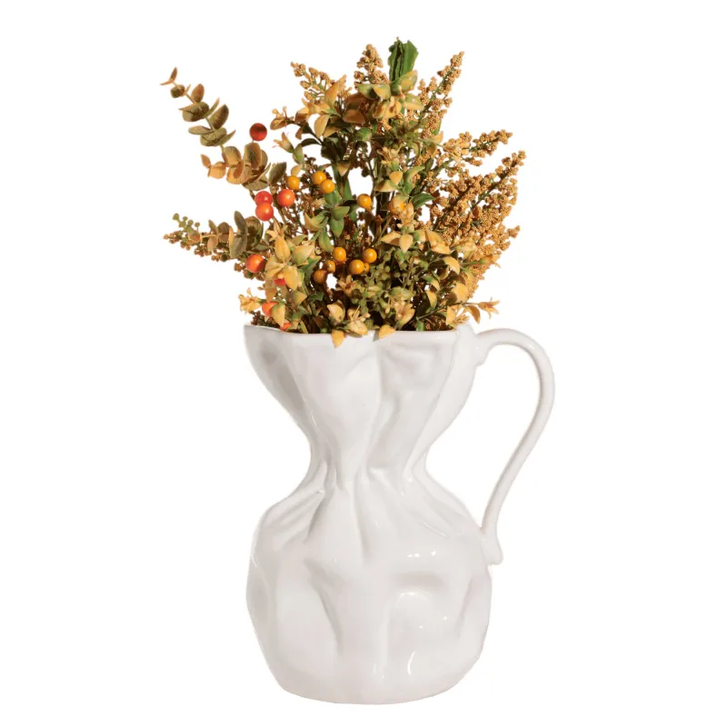 Ваза для цветов, 25 см, керамика, Crumple, image-1