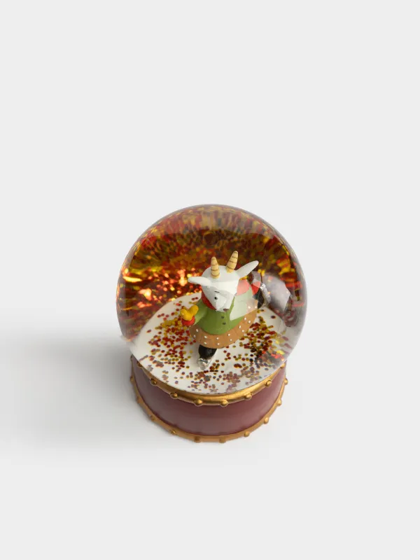 Снежный шар, 13 см, Барашек на коньках, Christmas style, image-1