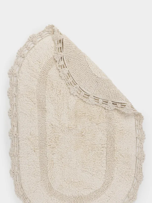 Коврик, 60x100 см, овальный, хлопок, кремовый, Кружево, Knit, image-3