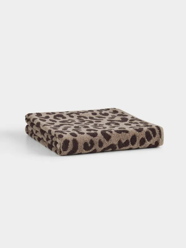 Полотенце, 50х100 см, хлопок, коричневое, Леопардовый принт, Leopard cotton, image-0