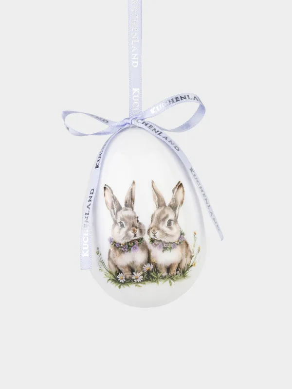 Подвеска, пасхальное яйцо, 8 см, пенопласт, Кролики, Easter, image-1