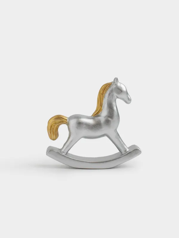 Статуэтка, 8 см, Лошадка-качалка, Horse silver, image-1