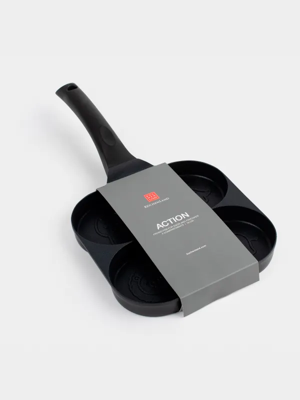 Сковорода для яиц и оладий, 19 см, 4 отд, с покрытием, алюминий, Животные, Action, image-3