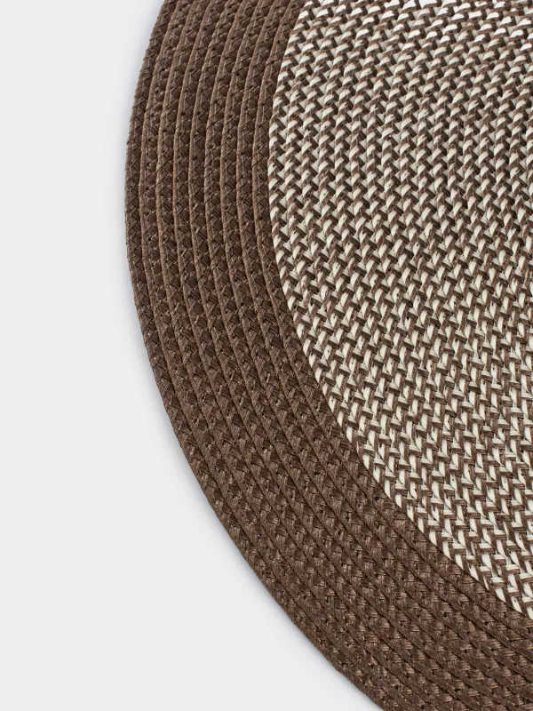 Салфетка под приборы, 38 см, полипропилен, круглая, бежево-коричневая, Circle, image-2