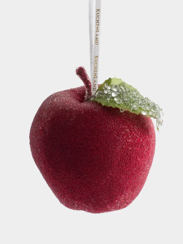 Игрушка елочная, 10 см, пенопласт, красная, Яблоко, Fruits, image-0